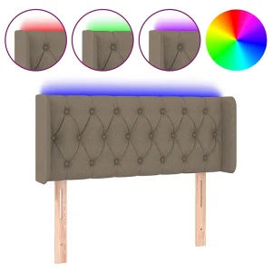 Hoofdbord LED 93x16x78/88 cm stof taupe