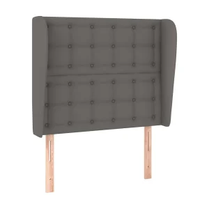 Hoofdbord met randen 103x23x118/128 cm kunstleer grijs Hoofdbord met randen 103x23x118/128 cm kunstleer grijs