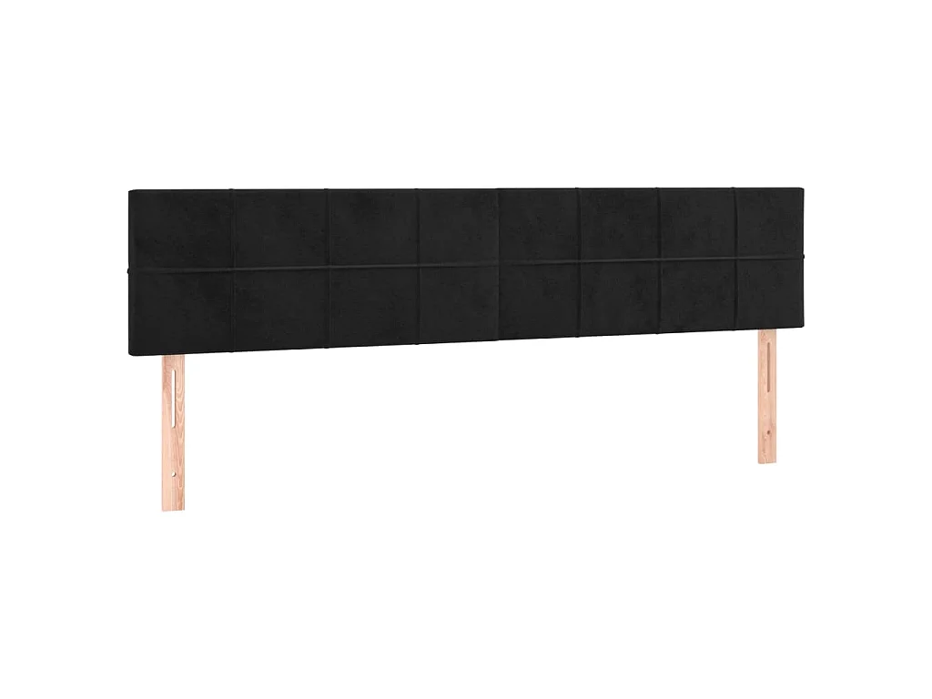 Hoofdborden 200x5x78/88 cm fluweel zwart
