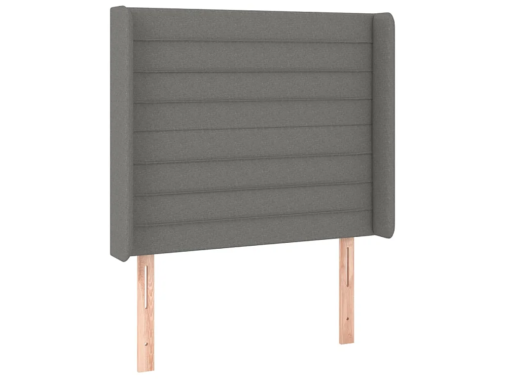 Hoofdbord met randen 83x16x118/128 cm stof donkergrijs