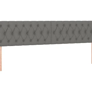 Hoofdborden 180x7x78/88 cm stof donkergrijs
