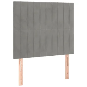 Hoofdbord lichtgrijs 80x5x118/128 cm fluweel