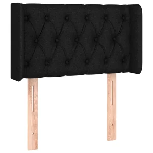 Hoofdbord met randen 83x16x78/88 cm stof zwart