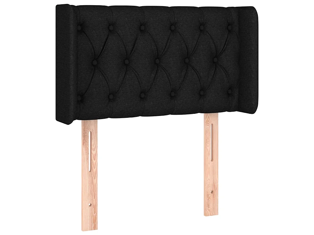 Hoofdbord met randen 83x16x78/88 cm stof zwart