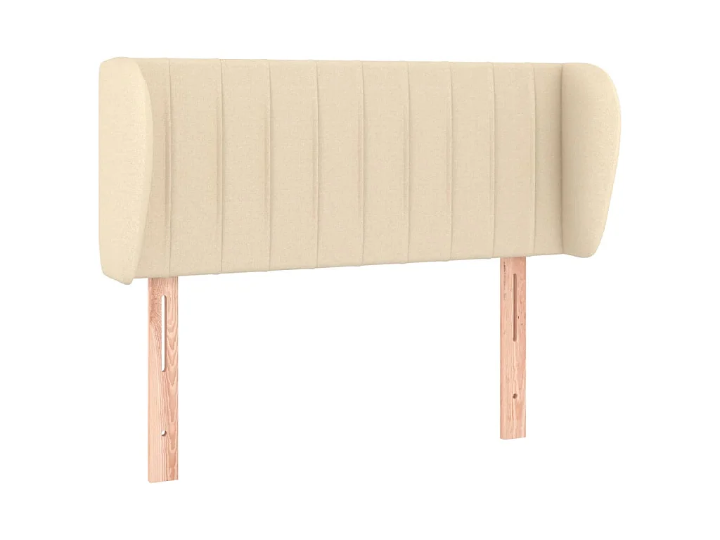 Hoofdbord met randen 93x23x78/88 cm stof crèmekleurig