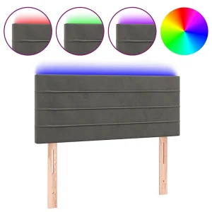 Hoofdbord LED 80x5x78/88 cm fluweel donkergrijs
