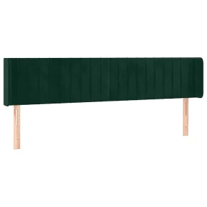 Hoofdbord met randen 203x16x78/88 cm fluweel donkergroen