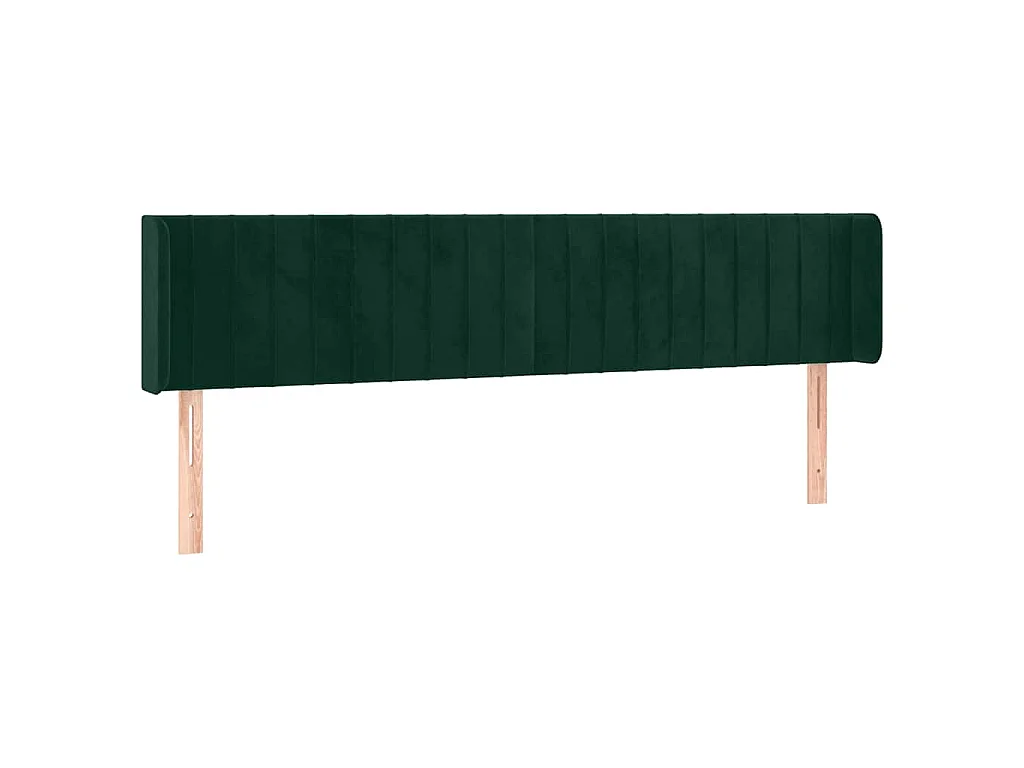 Hoofdbord met randen 203x16x78/88 cm fluweel donkergroen