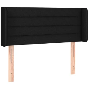 Hoofdbord met randen 83x16x78/88 cm stof zwart