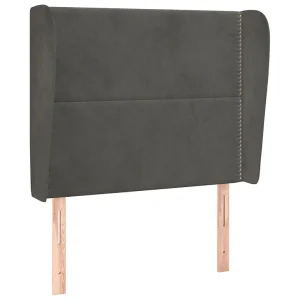 Hoofdbord met randen 83x23x118/128 cm fluweel donkergrijs Hoofdbord met randen 83x23x118/128 cm fluweel donkergrijs