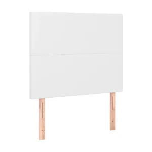 Hoofdbord wit 90x5x118/128 cm kunstleer Hoofdbord wit 90x5x118/128 cm kunstleer