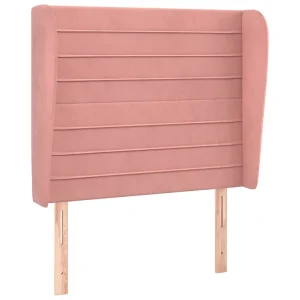 Hoofdbord met randen 103x23x118/128 cm fluweel roze Hoofdbord met randen 103x23x118/128 cm fluweel roze
