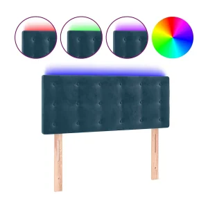 Hoofdbord LED 90x5x78/88 cm fluweel donkerblauw