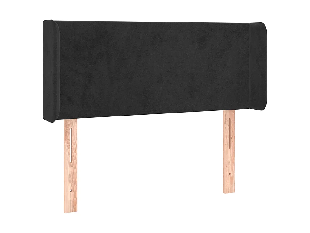 Hoofdbord met randen 83x16x78/88 cm fluweel zwart