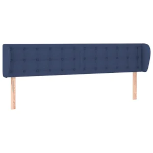 Hoofdbord met randen 203x23x78/88 cm stof blauw Hoofdbord met randen 203x23x78/88 cm stof blauw