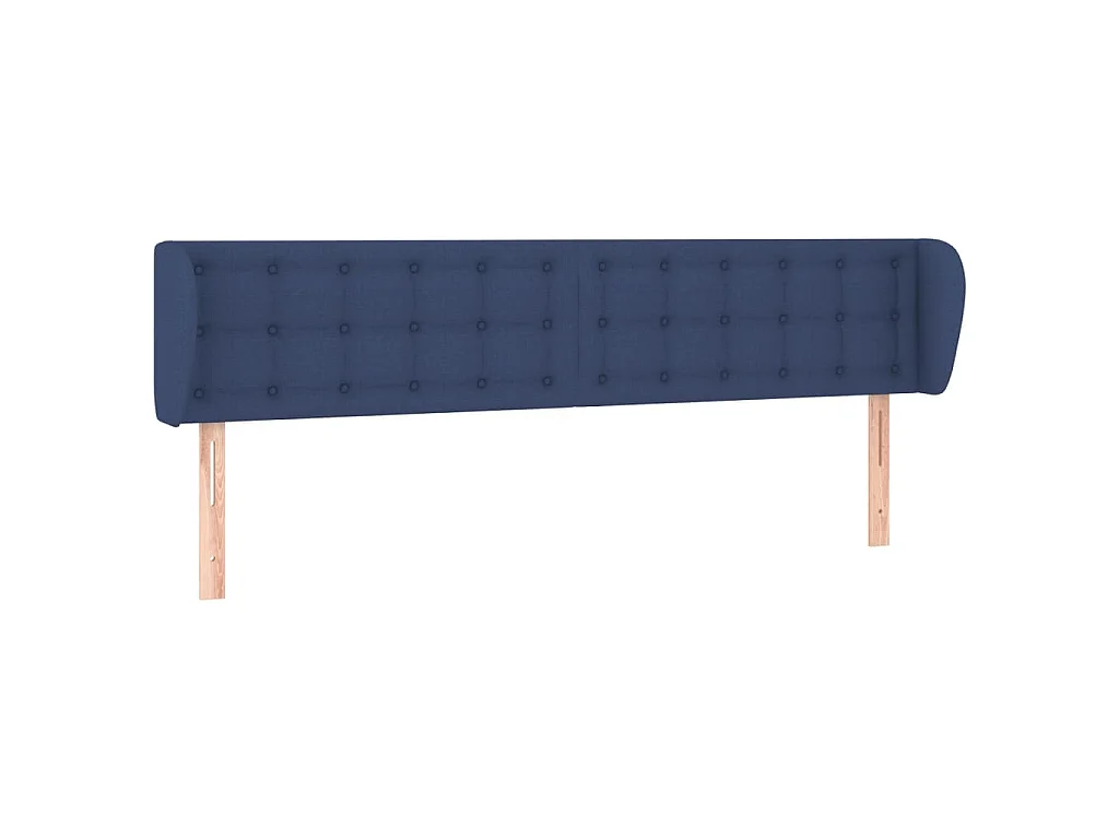 Hoofdbord met randen 203x23x78/88 cm stof blauw