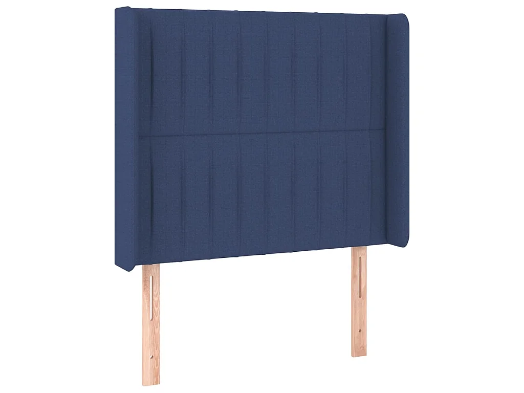 Hoofdbord met randen 103x16x118/128 cm stof blauw