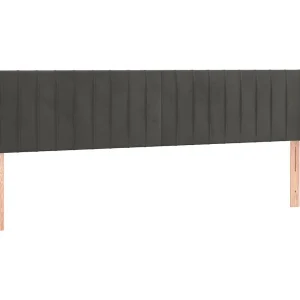 Hoofdbord met randen 163x16x78/88 cm fluweel donkergrijs Hoofdbord met randen 163x16x78/88 cm fluweel donkergrijs