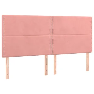 Hoofdbord roze 200x5x118/128 cm fluweel Hoofdbord roze 200x5x118/128 cm fluweel