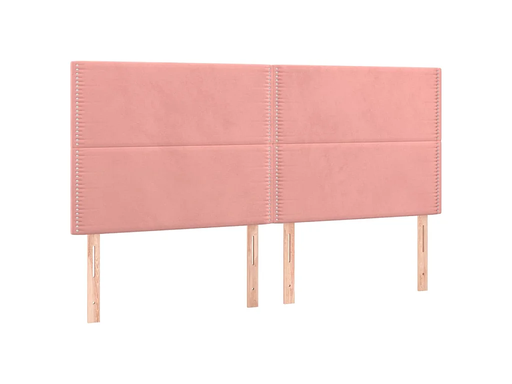Hoofdbord roze 200x5x118/128 cm fluweel