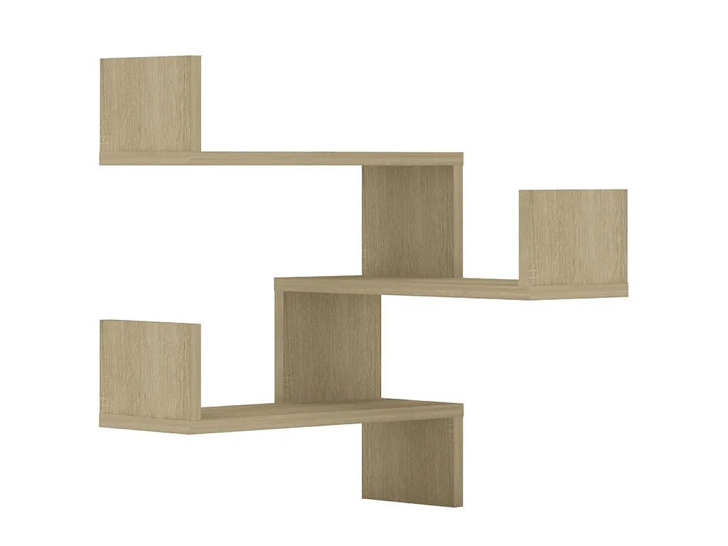 Hoekwandschapen 2 st 40x40x50 cm bewerkt hout sonoma eikenkleur