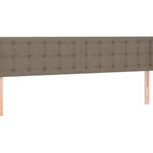Hoofdbord met randen 183x23x78/88 cm stof taupe Hoofdbord met randen 183x23x78/88 cm stof taupe