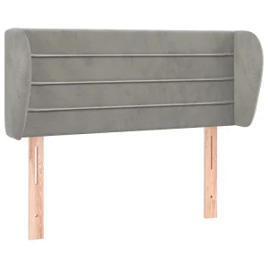 Hoofdbord met randen 93x23x78/88 cm fluweel lichtgrijs
