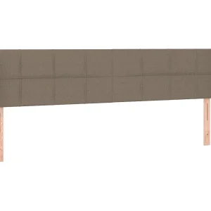Hoofdbord met randen 203x16x78/88 cm stof taupe Hoofdbord met randen 203x16x78/88 cm stof taupe