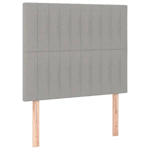 Hoofdbord lichtgrijs 80x5x118/128 cm stof