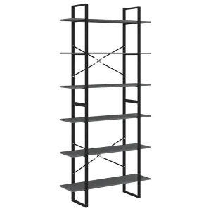 Hoge kast 100x30x210 cm massief grenenhout grijs
