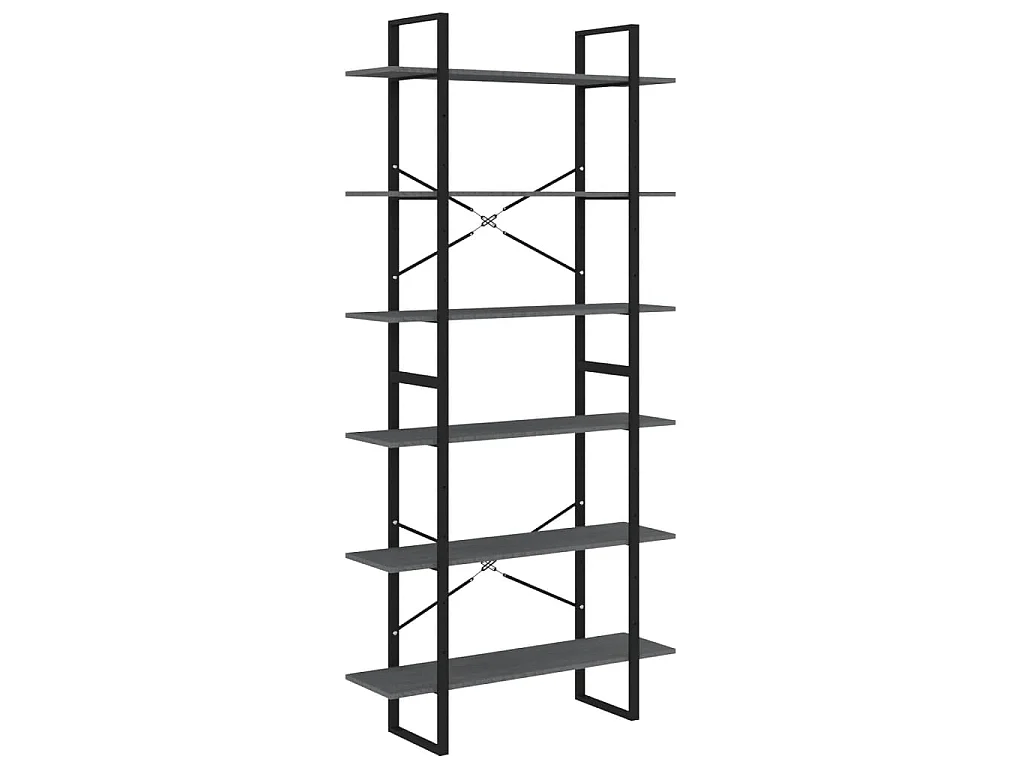 Hoge kast 100x30x210 cm massief grenenhout grijs