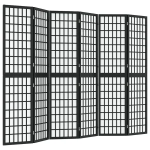 Kamerscherm inklapbaar 6 panelen Japanse stijl 240×170 cm zwart Kamerscherm inklapbaar 6 panelen Japanse stijl 240×170 cm zwart
