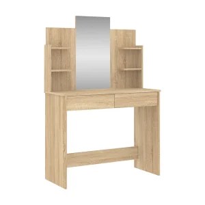 Kaptafel met spiegel 96x39x142 cm sonoma eikenkleurig Kaptafel met spiegel 96x39x142 cm sonoma eikenkleurig