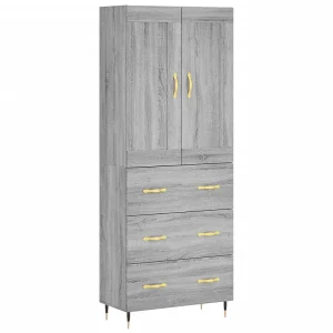 Hoge kast 69,5x34x180 cm bewerkt hout grijs sonoma eikenkleurig Hoge kast 69,5x34x180 cm bewerkt hout grijs sonoma eikenkleurig