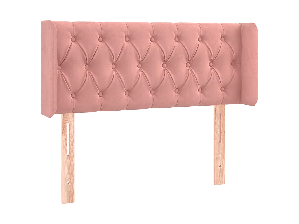 Hoofdbord met randen 93x16x78/88 cm fluweel roze