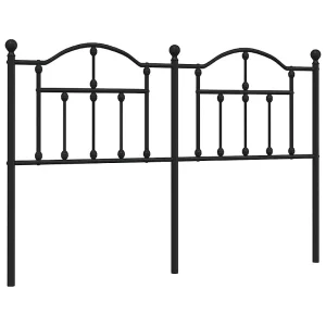 Vervangend hoofdbord 135 cm metaal zwart Vervangend hoofdbord 135 cm metaal zwart