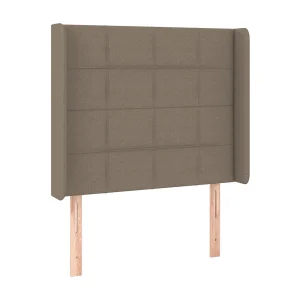 Hoofdbord met randen 93x16x118/128 cm stof taupe Hoofdbord met randen 93x16x118/128 cm stof taupe