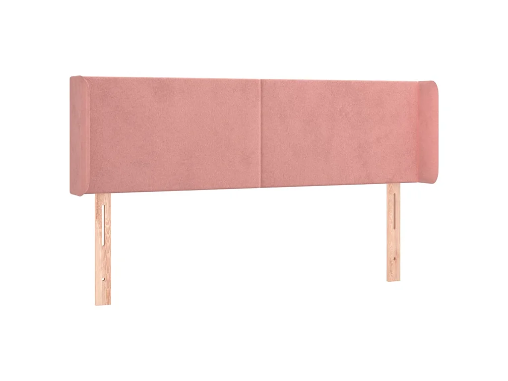 Hoofdbord met randen 147x16x78/88 cm fluweel roze