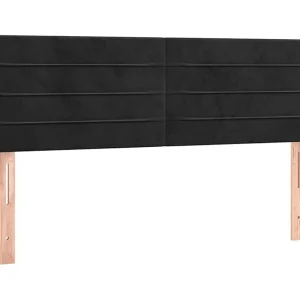 Hoofdborden 144x5x78/88 cm fluweel zwart Hoofdborden 144x5x78/88 cm fluweel zwart