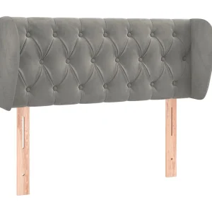 Hoofdbord met randen 93x23x78/88 cm fluweel lichtgrijs