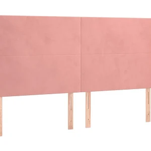 Hoofdbord met randen 163x16x118/128 cm fluweel roze Hoofdbord met randen 163x16x118/128 cm fluweel roze