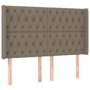 Hoofdbord met randen 163x16x118/128 cm stof taupe Hoofdbord met randen 163x16x118/128 cm stof taupe