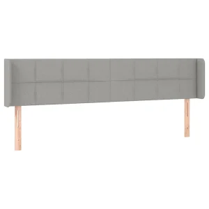 Hoofdbord met randen 183x16x78/88 cm stof lichtgrijs Hoofdbord met randen 183x16x78/88 cm stof lichtgrijs
