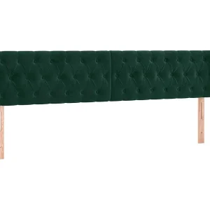 Hoofdbord met randen 203x23x78/88 cm fluweel donkergroen Hoofdbord met randen 203x23x78/88 cm fluweel donkergroen