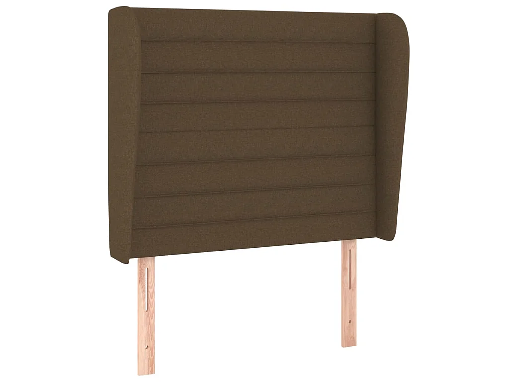 Hoofdbord met randen 83x23x118/128 cm stof donkerbruin