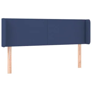 Hoofdbord met randen 147x16x78/88 cm stof blauw