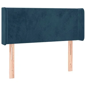 Hoofdbord met randen 83x16x78/88 cm fluweel donkerblauw