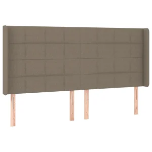 Hoofdbord met randen 183x16x118/128 cm stof taupe