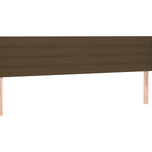 Hoofdbord met randen 183x23x78/88 cm stof donkerbruin Hoofdbord met randen 183x23x78/88 cm stof donkerbruin