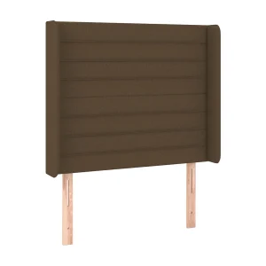 Hoofdbord met randen 83x16x118/128 cm stof donkerbruin Hoofdbord met randen 83x16x118/128 cm stof donkerbruin
